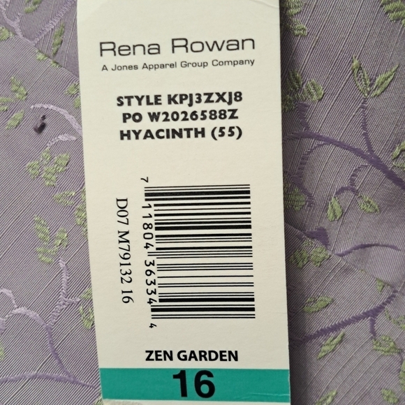 NWT Rena Rowan Floral Lavender & Green Embossed Jacket Size 16 - Picture 11 of 11